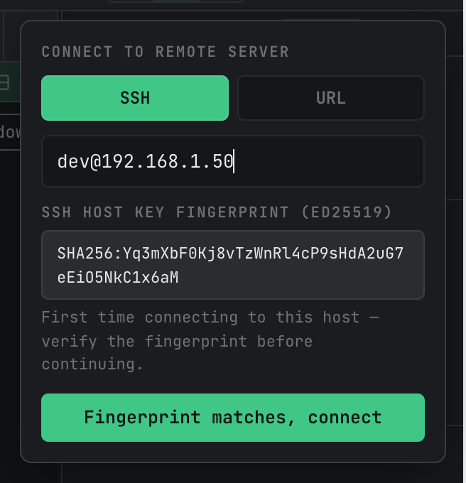 First-connect fingerprint verification